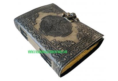 Antique Handmade Deckle Edge Paper Leather Sketchbook Book Of Charmed Spell Mandala Embossed Vintage Leather Journal 240 Pages In Antique Black Charcoal