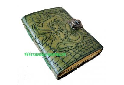 Vintage  Sketchbook Dragon Large Book Of Shadows Crocodile Style Embossed Journal For Deckle Old Pages Blank Books