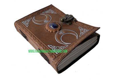 Celtic Triple Moon Leather Journal Antique Soft Handmade Leather Notebook