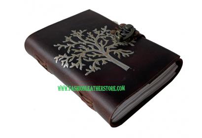 Leather Journal With Celtic Tree Embossed Spell Book Of Shadows
