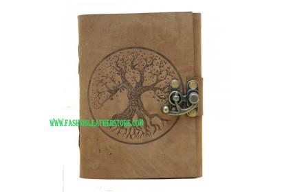 Soft Leather Journal Handmade Design Round Tree Of Life Notebook