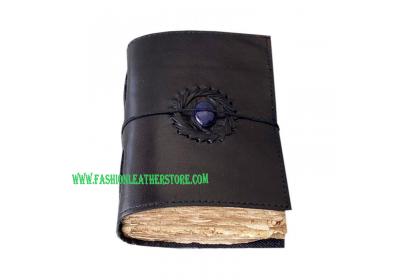 Vintage Leather Semi Precious Stone journal