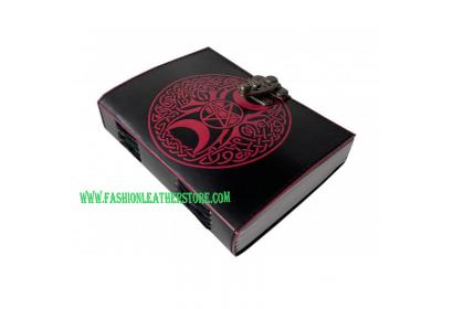 book of shadow triple moon embossed handmade leather journal