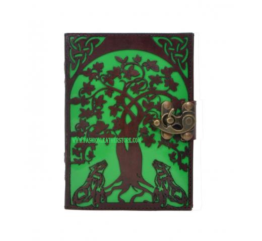 Genuine Vintage New Cutting Wolf Tree Design Stylish Handbook 120 Pages Notebook