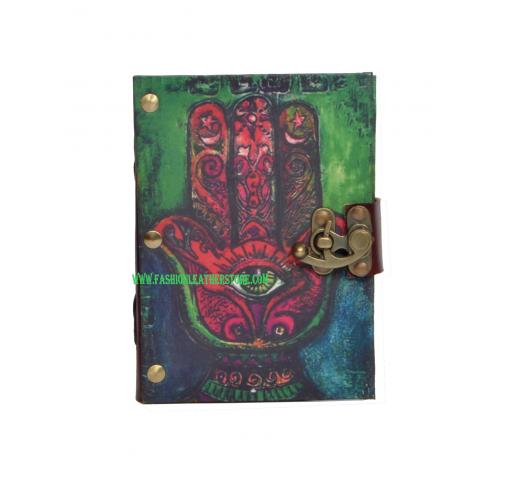 Hardcover Travel Diary with Beautiful Design Hard Colorful Hand And Eye Paper Digital Print, Small Sized, Handmade Notebook Writing Journal for Unisex | Ruled Premium Paper 