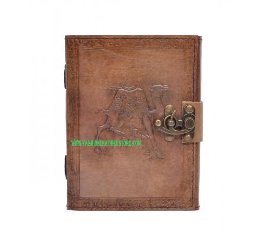 New Charcoal Colour Genuine Handmade Camel Embossed Vintages Blank Paper Notebook Leather Journal Diary