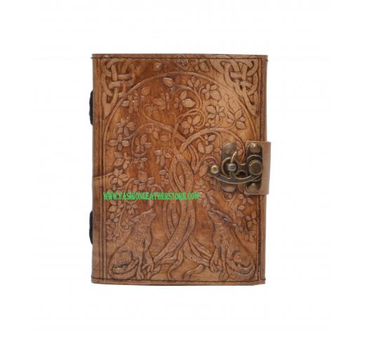 New Vintage Handmade Wolf Tree Embossed Vintages Blank Paper Notebook Leather Journal Diary