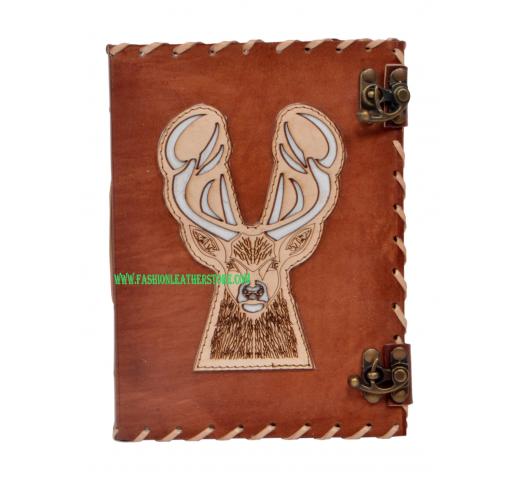 Direct Factory Prize Leather Journal Wholesaler New Cut Work Design Deer Journal Notebook