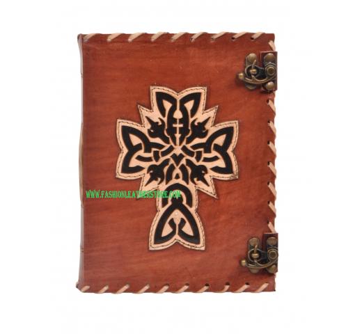 Vintage Leather Journal Wholesaler New Design Vintage Cross Handmade Notebook Blank Paper Leather Journal