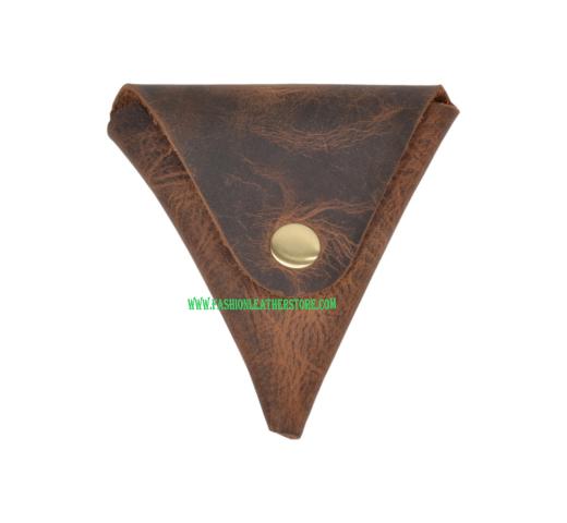 Vintage New Genuine Handmade Crazy Horse Leather Coin Holder and earphone holder Pouch