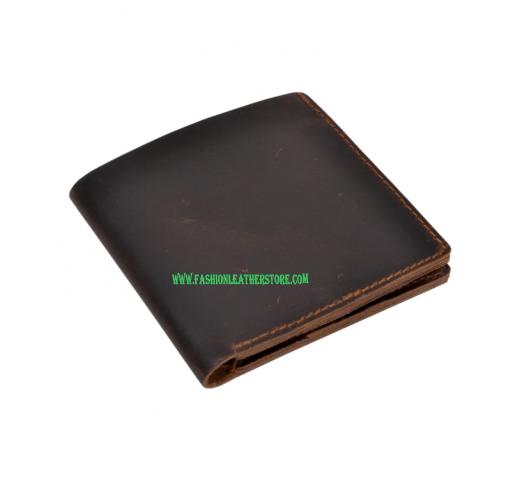 Handmade Genuine Buffalo Leather New Design Id/Credit Card holder Cash Wallet Bifold Money Clip Men Purse