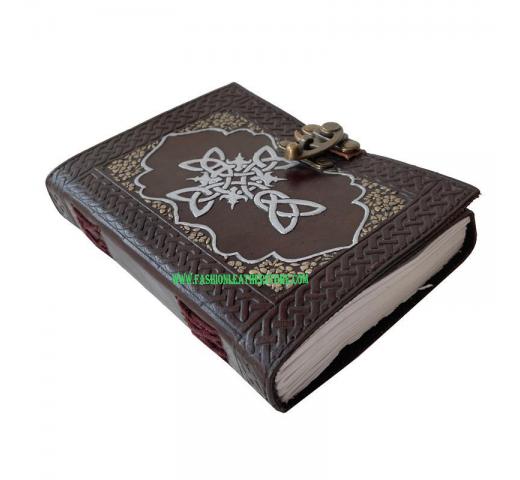 Celtic Cross Embossed Notebook With Brown Color And Handmade Leather Journal