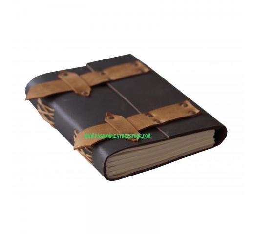 Vintage Handmade Leather Journal Black Soft Leather Antique Design Bound Notebook