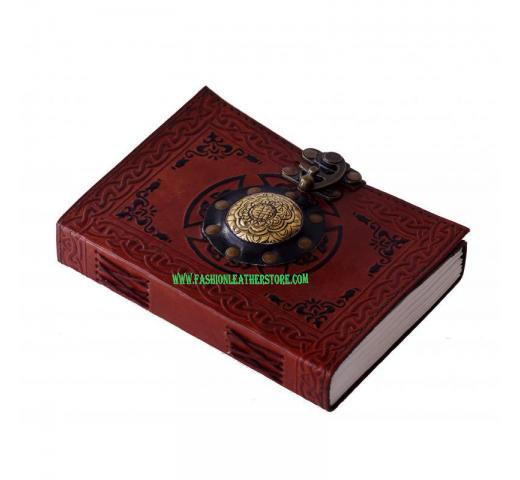 Medieval Leather Journal With Metal Embossing And Buckle Closure Embossed Notebook