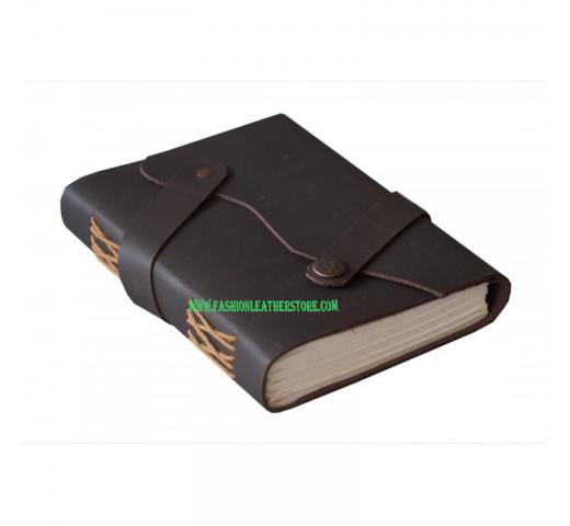 Vintage Black Soft Leather Antique Handmade Design Bound Notebook