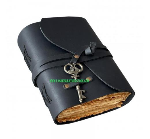 Handmade Vintage Leather Bound Journal with antique key