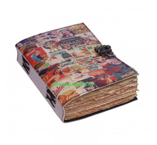 Magazine Style Design Handmade Leather Printed Journal