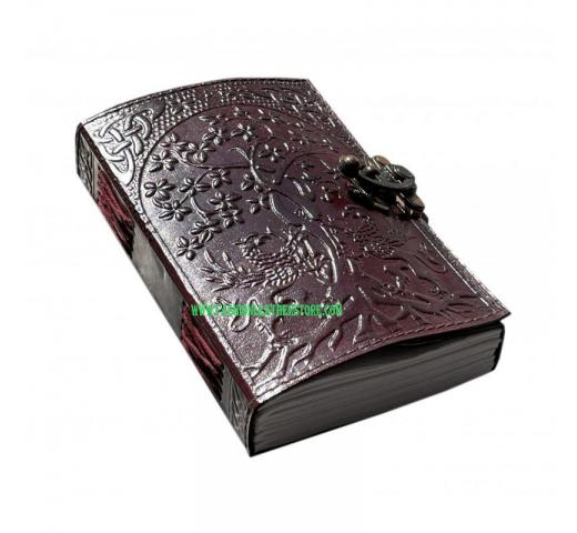  Dragon Under Tree Of Life Embossed Leather Journal