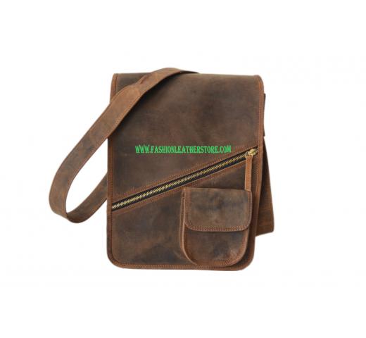 Retro Cracases Men Shoulder Bag Office Handbag Tote Browzy Horse Leather Briefn