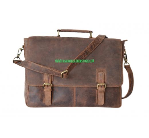 Crazy horse Leather Men's Briefcase Handbag Messenger  Cowboy Bag Laptop Bag