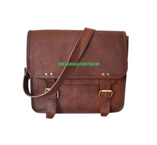 Cool Vintage Style Mens Briefcase High Quality Leather  Laptop Shoulder Bag