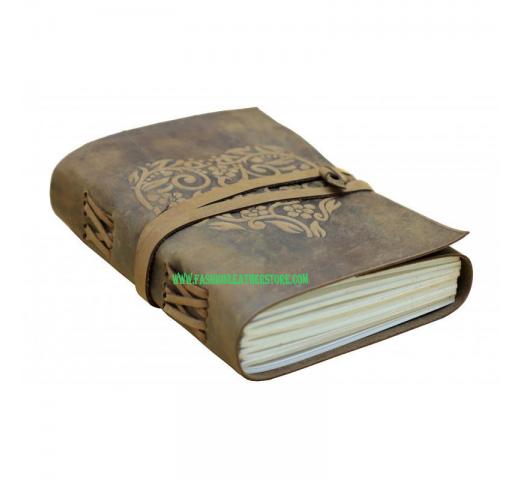 Handmade Soft Leather Journal Love Heart Sketchbook & Notebook