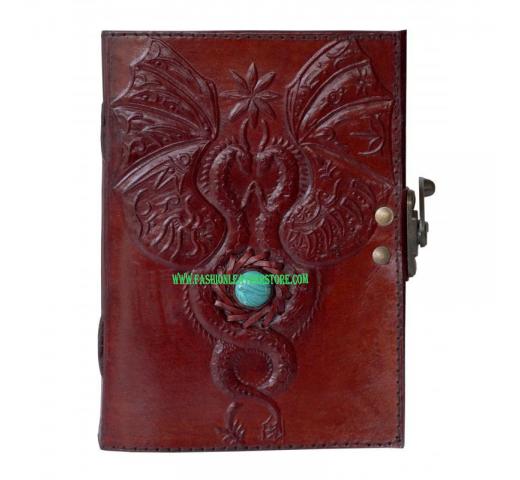 Fairy Dragon Embossed With Stone Leather Journal