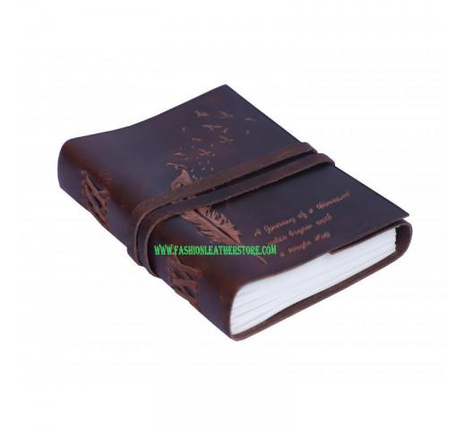Feather Emerging Embossed Handmade Soft Leather Journal