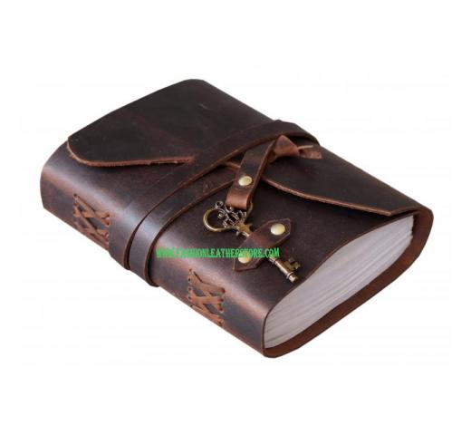 Soft Leather Journal Handmade With Antique Key Design Notebook