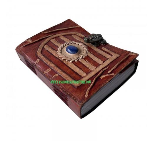 Vintage Leather Handmade Journal Stone Notebook