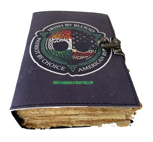 Handmade TREE OF LIFE Print Design Vintage deckle Paper Leather Printed Journal Notebook journals For Men And Women