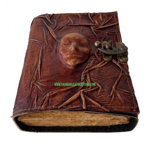horror handmade deckle edge paper blank leather journal brown antique drawing notebook hocus pocus book blank journal