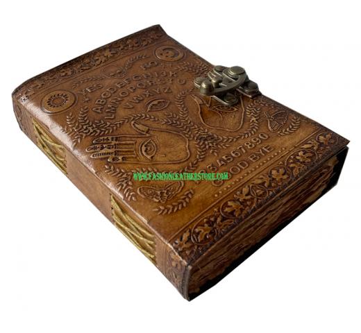 Antique Embossed Ouija Leather Journal Spell Book