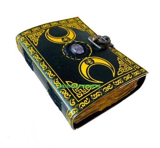 Book Of Shadows Moon Leather Journal Eye Triple Moon journal Stone bound journal for gifti