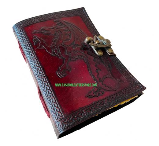 Wholesaler-Fire-Dragon-Wicca-Wiccan-Antique-Charcoal-Leather-NeoPagan-Leather-Journal-Spel