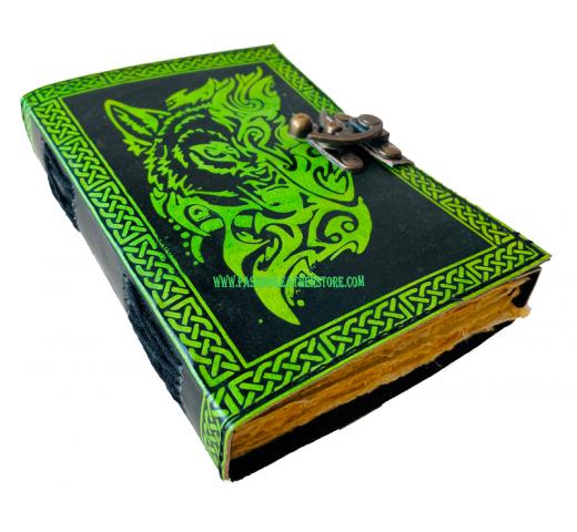 Wholesaler Leather Journal Traveler Diary Custom Sketchbook Wolf Leather Journal Face Notebook Journal Gift Vintage Handmade Large Embossed VINTAGE LEATHER JOURNAL