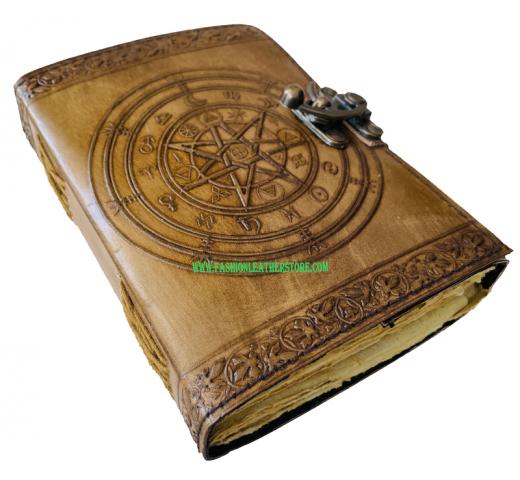 Leather Pentagram For Women Vintage Book Of Shadows Magic Of Spell Wiccan Sketchbook Deckl