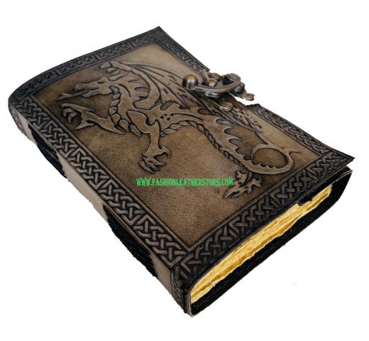 Sketchbook Deckle Old Pages Fire Dragon Vintage Journal Leather Journal For Women Large Bo