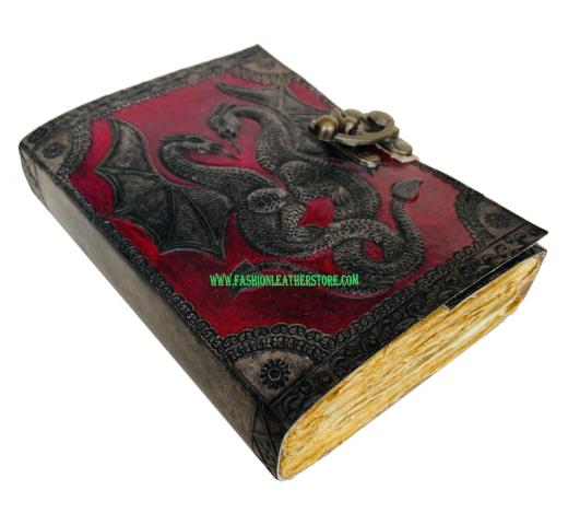 Vintage Leather Journal For Women Leather Bound Embossed Sketchbook Dragon Large Book Of S