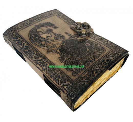 Personal Organizer Notebook Leather Journal Beautiful For Collage Dragon Embossed Handmade Book Of Shadows Poetry Book