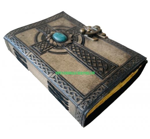 Celtic Cross Leather Journals UNISEX Blank Personal Organizer Writing Notebook Antique Unl