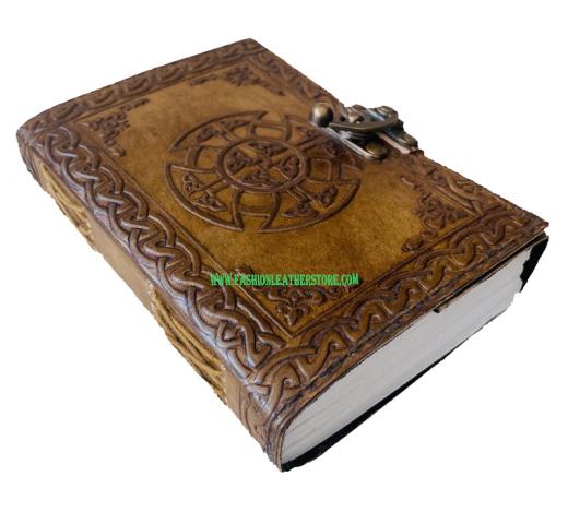 Leather Journal Embossed Mandala Chakra Design Notebook & Sketchbook Journals Handmade Diary Handmade Leather Journal