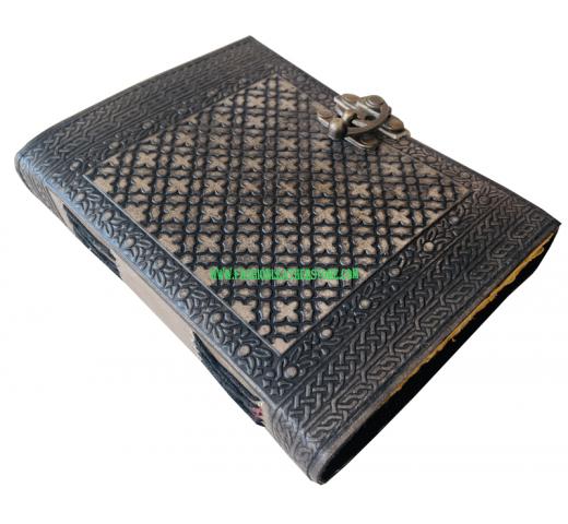 Antique BLACK Charcoal Embossed Dragon Leather Journal Spell Book Of Shadows With C Lock Vintage Handmade Leather 200 Pages For Men & Women Notebook Sketchbook Phonebook 8x6