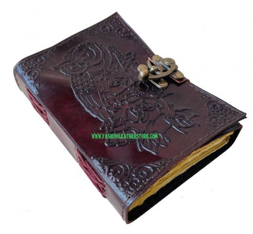 Book Of Shadows Leather Journal Celtic Owl Embossed With Handmade Notebook & Sketchbook