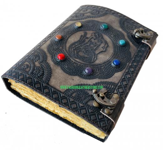 Wholesaler-Mermaid-Wicca-Wiccan-With Antique Color-Creative-Custom-Printing-Leather-NeoPagan-Leather-Journal-Spell-Book-Of-Shadows-Sketchbook-Drawing-Scrapbook-Blank-Unlined-Paper 
