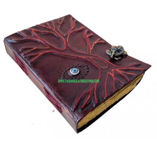 Wholesaler Handmade Hocus Pocus Grimoire Mythological Evil Lunar Eye Leather Journal Book Of Shadows Leather Journal With C Lock Best Gift For Christmas, New Year, Men, Women Deckl