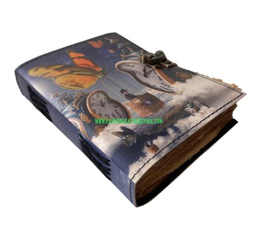 Wholesaler Handmade Butterfly Watch Printed Vintage Spell Book Of Shadows Leather Journal