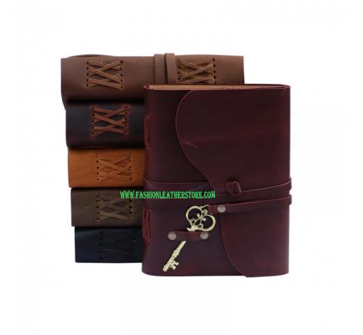 Key Lock With Handmade Vintage Leather Bound Journal