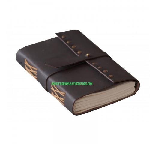 Handmade Black Soft Leather Antique Design Bound Notebook
