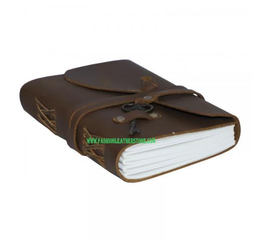 Wholesaler Handmade Soft Leather Journal Writing Bound With Key Lock Journal
